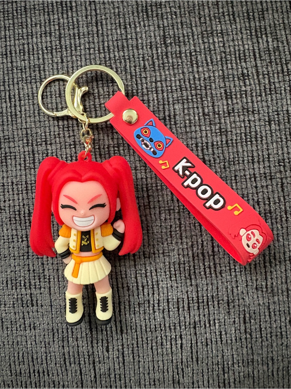 Red K-pop Girl Character Keychain - Kids Toys